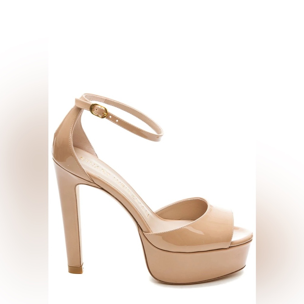 STUART WEITZMAN NEVER WORN Discoplatform Nudistcurve Leather Sandals